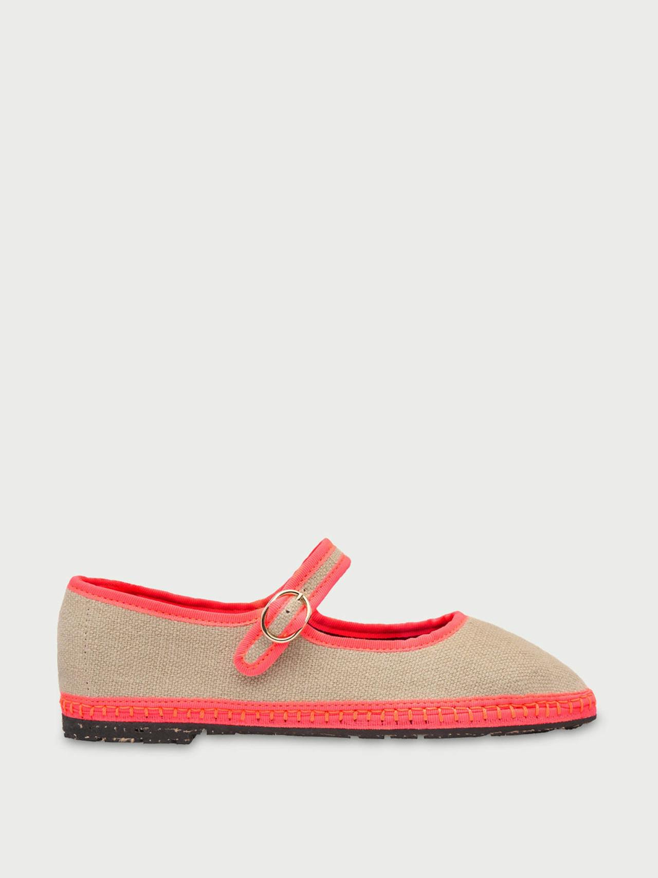 Beige Mara Mary Jane flats