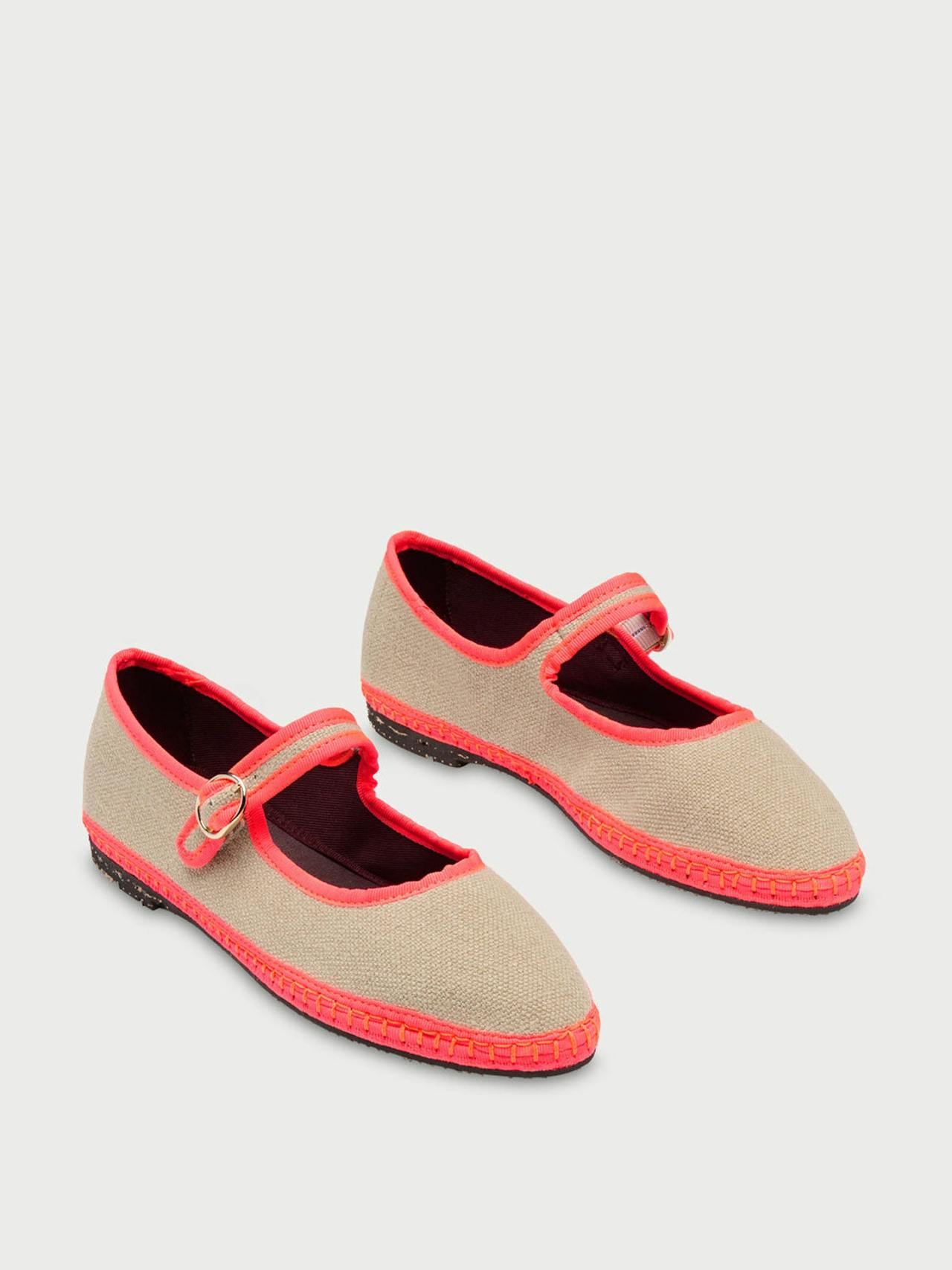 Beige Mara Mary Jane flats Mary Jane Flabelus    - Collagerie