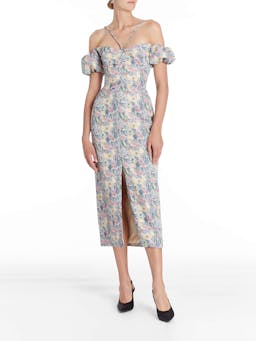 Watercolour floral ruched Palma dress Clothing Markarian    - Collagerie