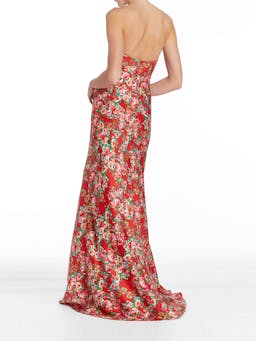 Red rose floral draped Tallulah gown Clothing Markarian    - Collagerie