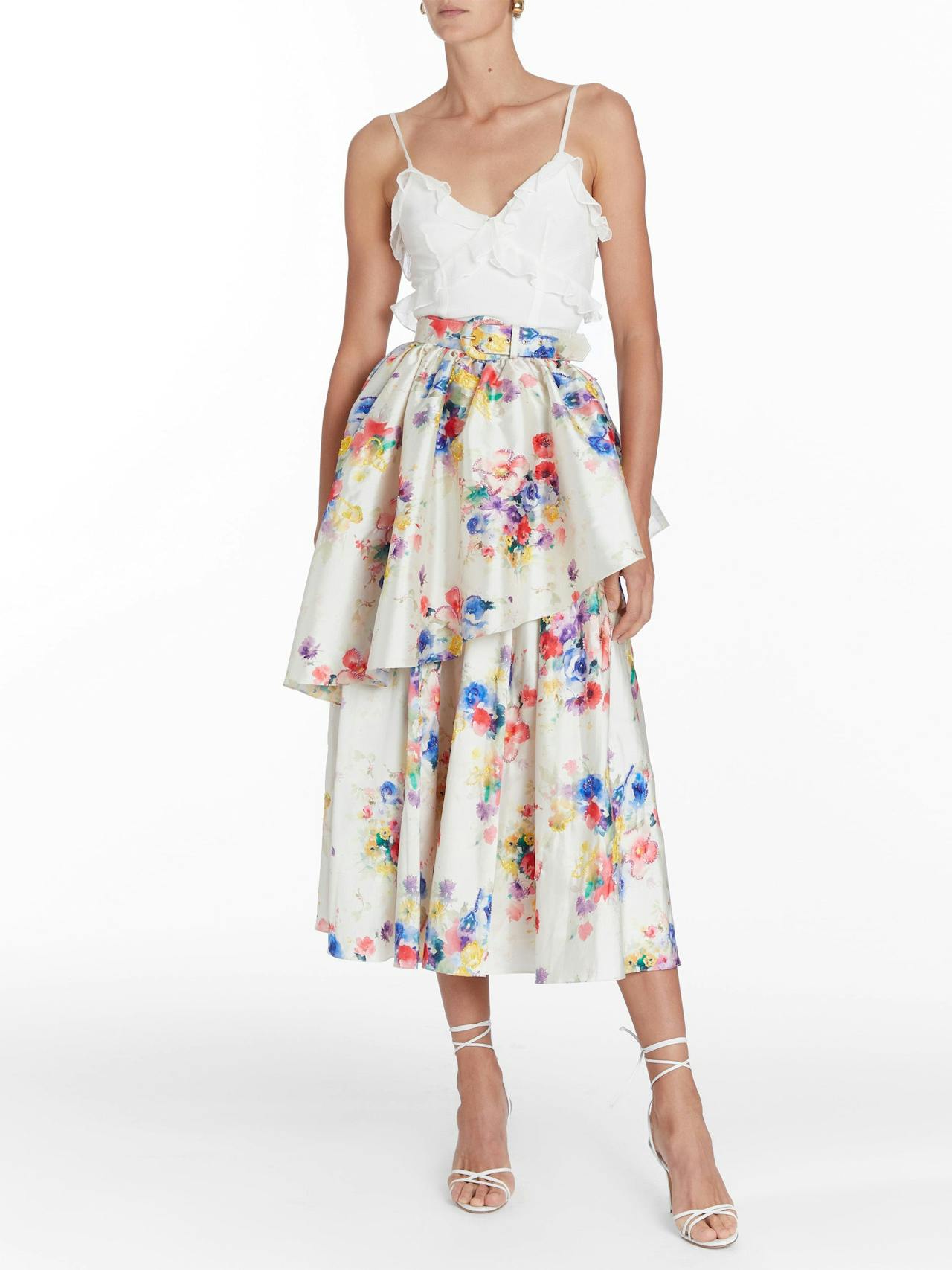 Elena beaded floral ruffle skirt SKIRT Markarian    - Collagerie