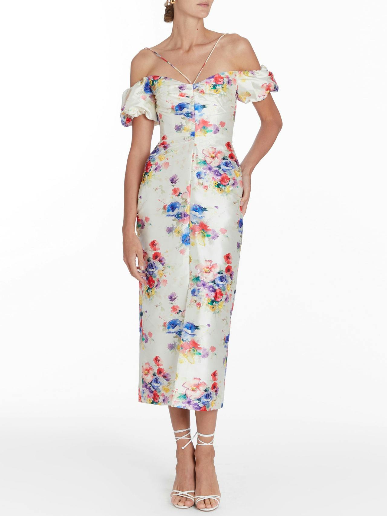 Palma floral off-the-shoulder ruched dress DRESS Markarian    - Collagerie