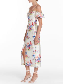 Palma floral off-the-shoulder ruched dress DRESS Markarian    - Collagerie