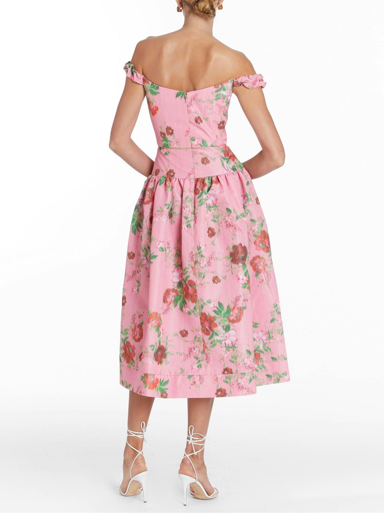 Giorgia pink floral ikat midi dress DRESS Markarian    - Collagerie