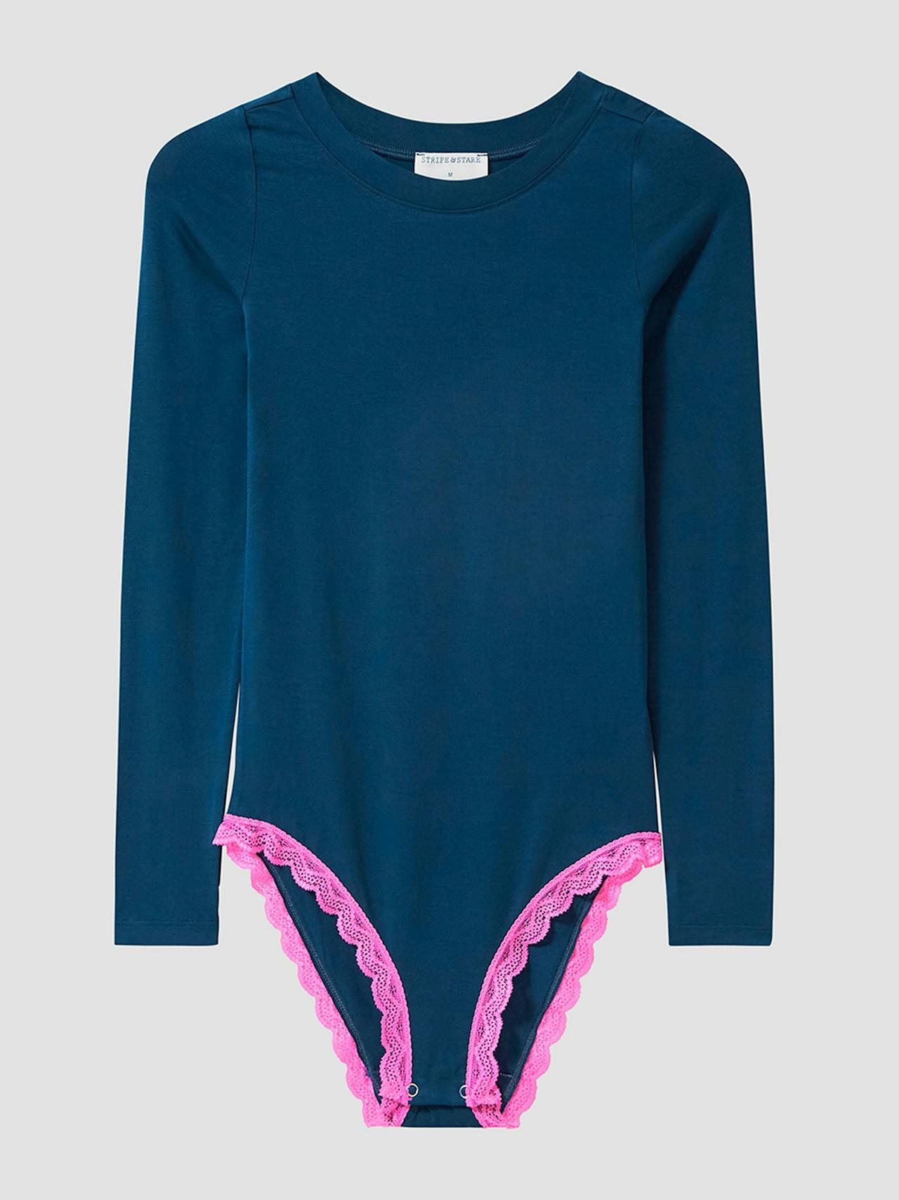 Midnight neon pink long sleeved bodysuit