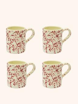 Cranberry coffee mugs, set of 4  Hot Pottery    - Collagerie