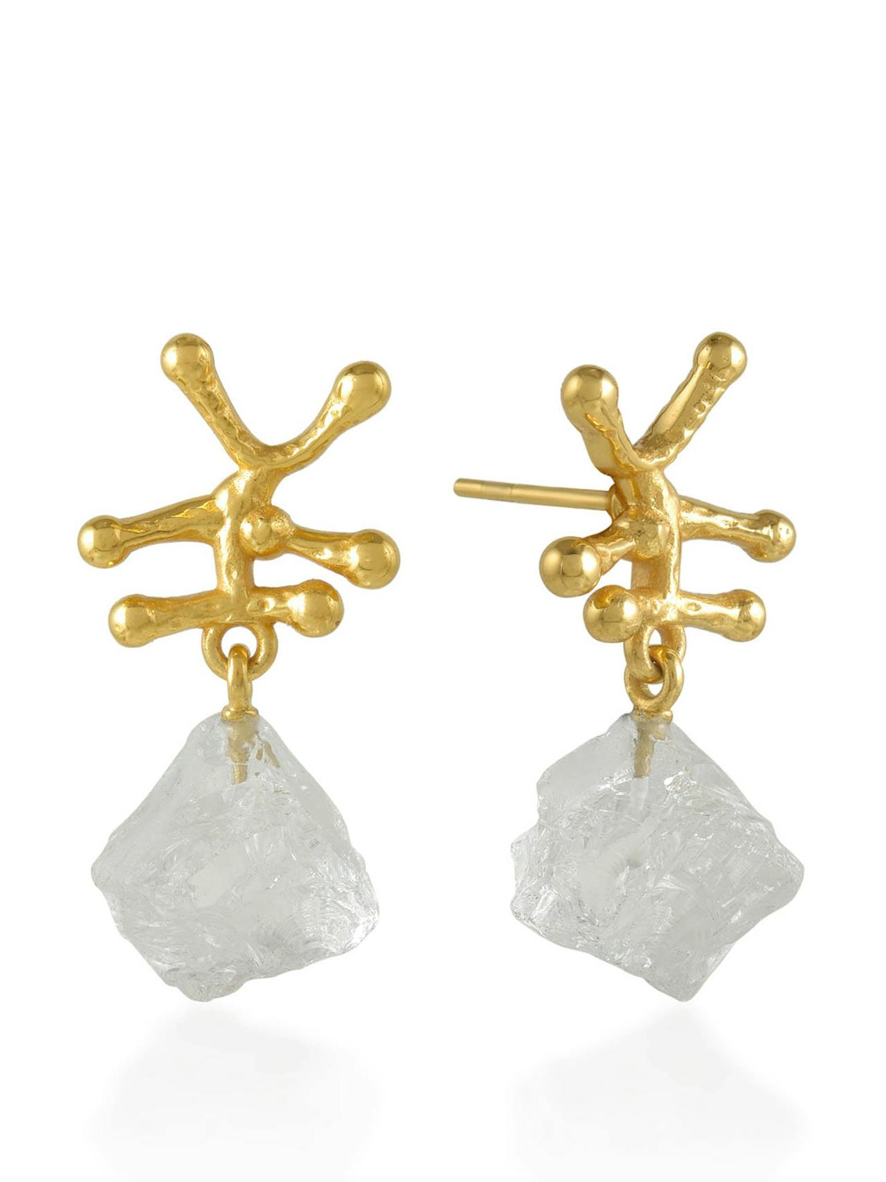 Raw crystal clear Nuria earrings