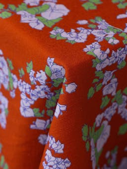 Coral orange tablecloth Linen Dar Leone    - Collagerie