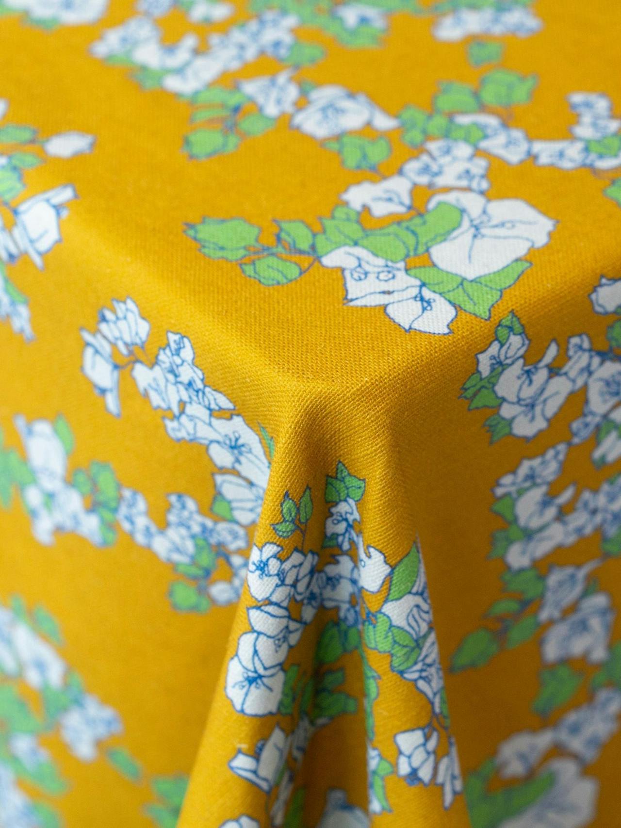 Saffron yellow tablecloth Linen Dar Leone    - Collagerie