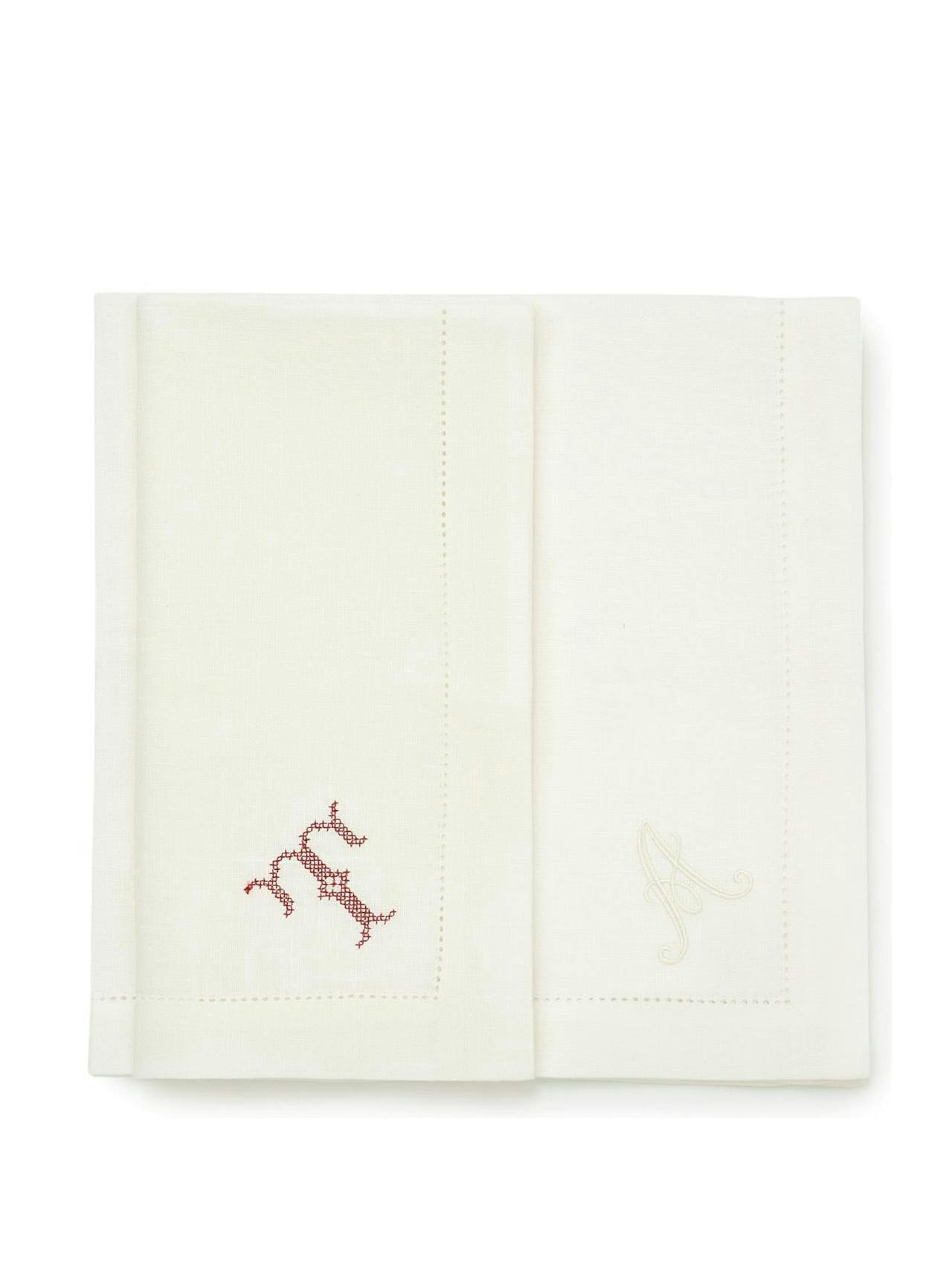 Ivory white hemstitch large napkin, set of 6