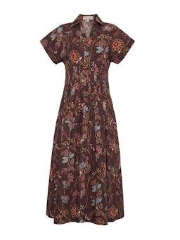 Brown vine blooms Nash dress Dresses Cara Cara    - Collagerie