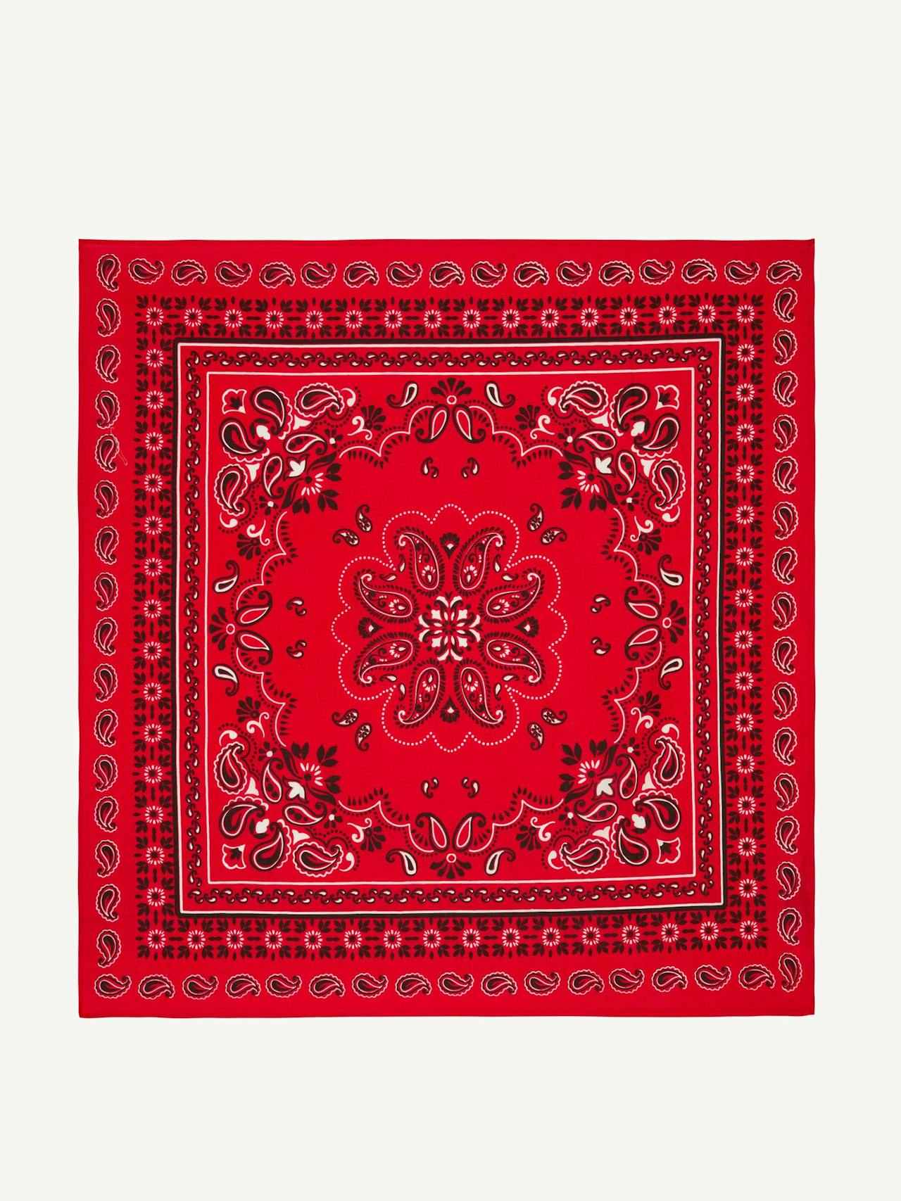 Neckerchief: Cotton, red paisley