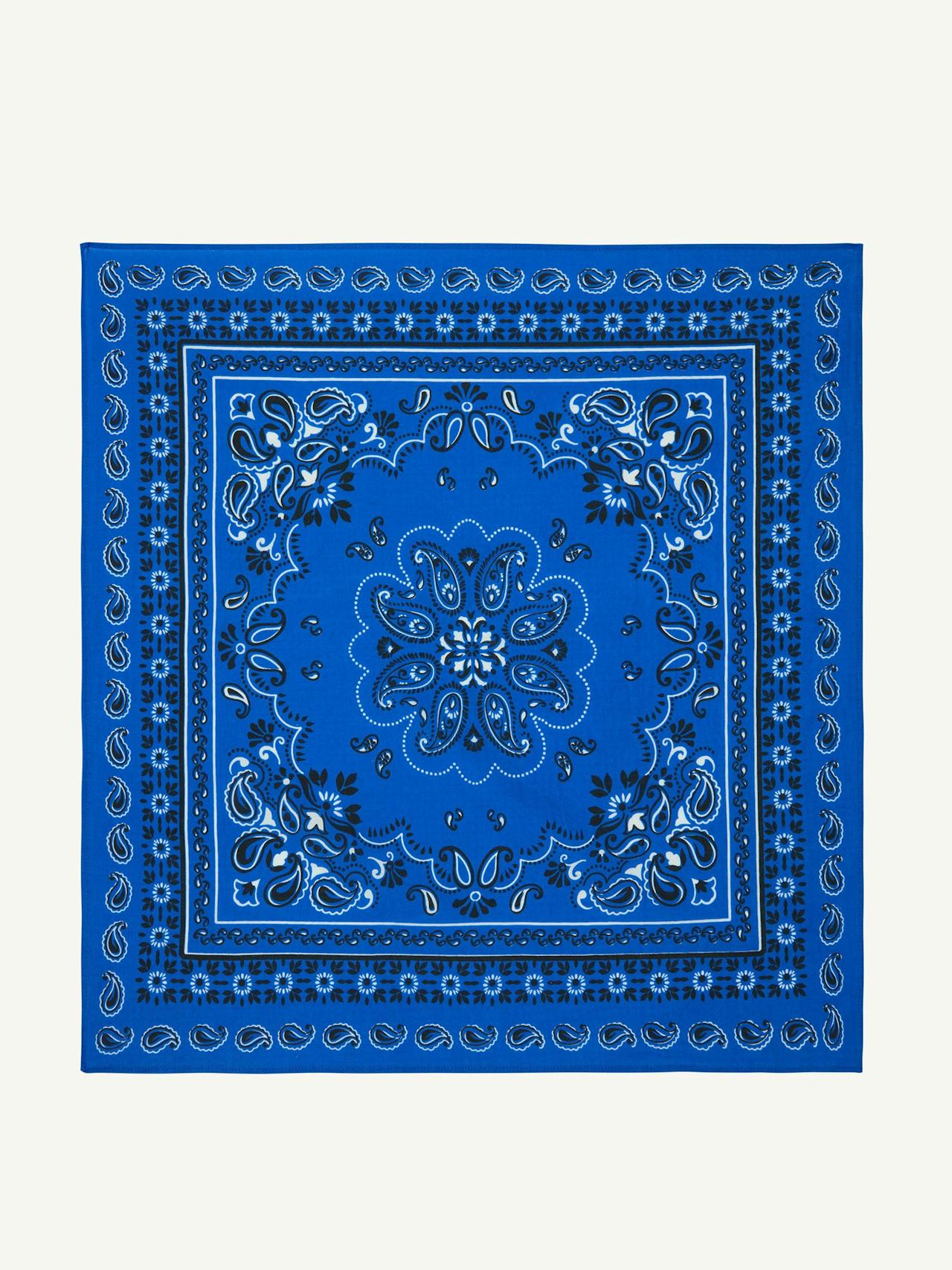 Neckerchief: Cotton, blue paisley scarf With Nothing Underneath    - Collagerie