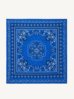 Neckerchief: Cotton, blue paisley scarf With Nothing Underneath    - Collagerie