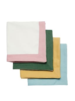 Multi colour napkins, set of 4  In The Roundhouse    - Collagerie