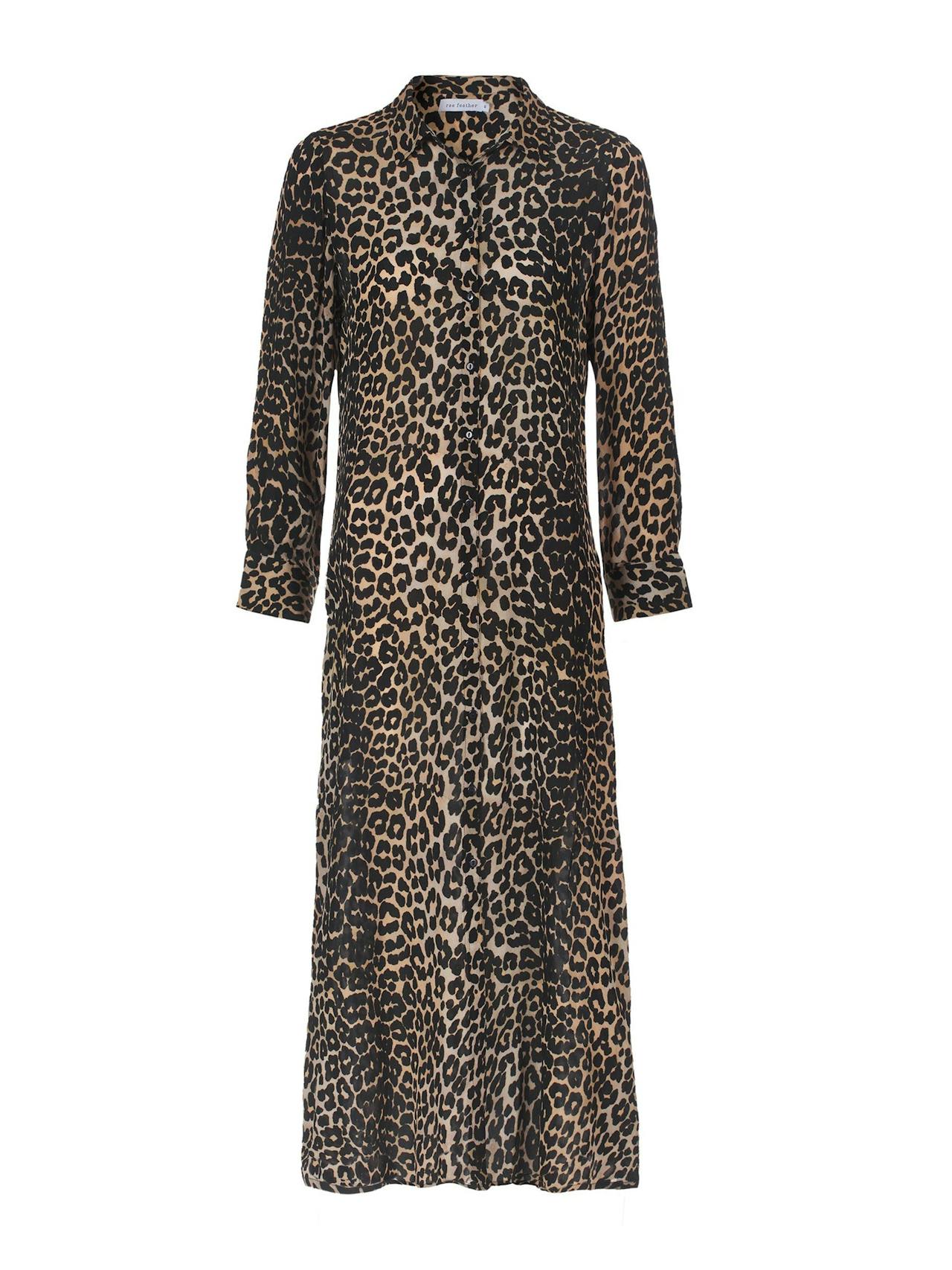 Nicola leopard shirt dress