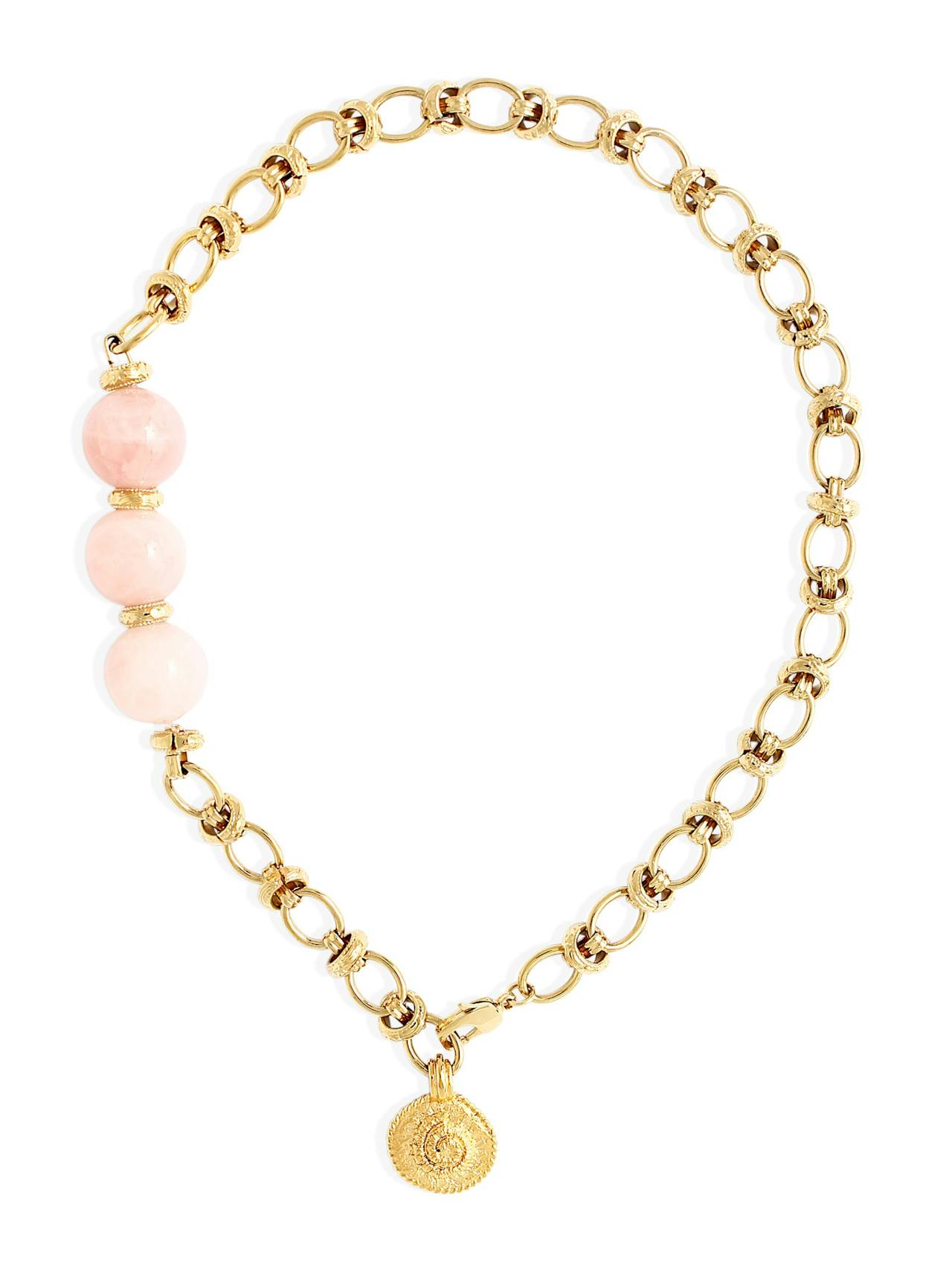 Gold with rose quartz Octavia necklace
