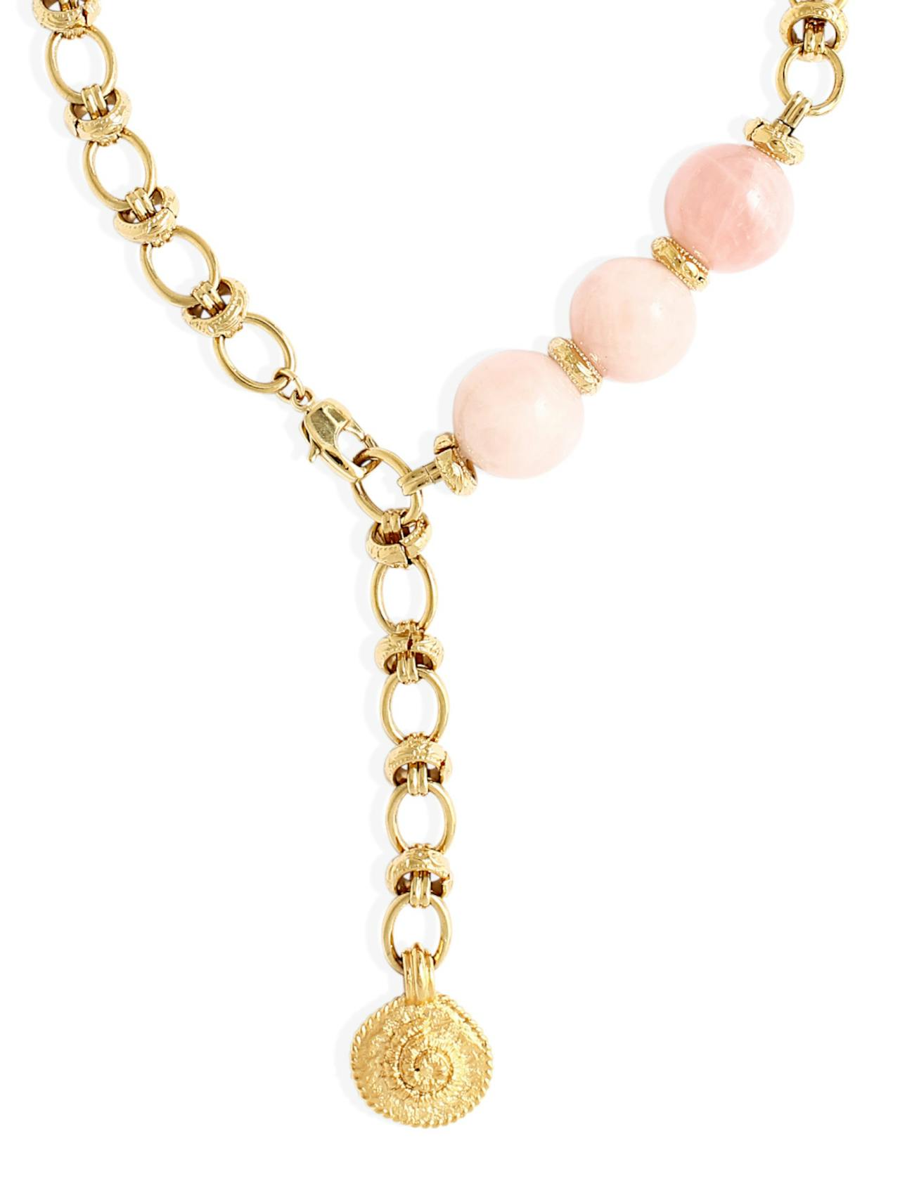 Gold with rose quartz Octavia necklace Necklaces By Alona    - Collagerie