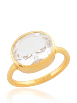 Crystal clear Oval chunky ring Rings Shyla Jewellery    - Collagerie