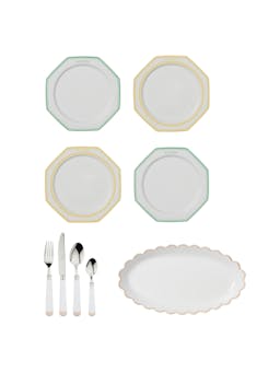 Octagonal plate set Dinnerware In the Roundhouse    - Collagerie