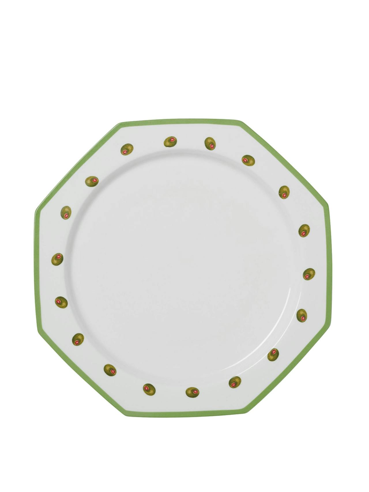 Olive octagonal plate set
