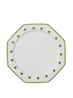 Olive octagonal plate set  In the Roundhouse    - Collagerie