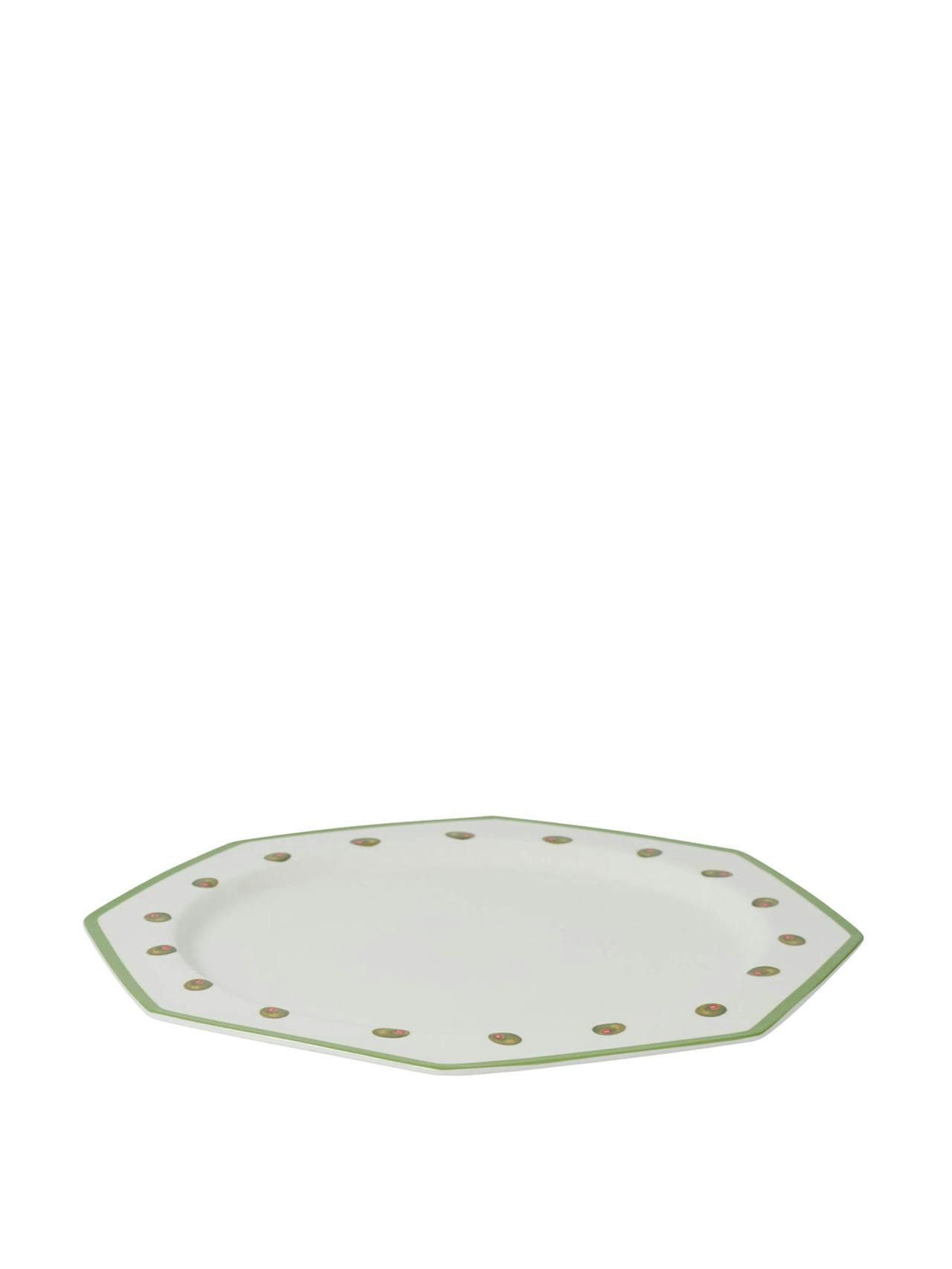 Olive octagonal plate set  In the Roundhouse    - Collagerie