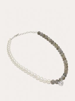 Pearl, zirconia and labradorite bead Fee‐fi‐fo‐fum necklace Jewellery & Watches Completedworks    - Collagerie