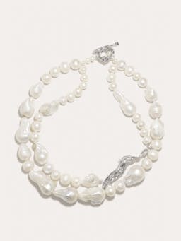 Pearl and rhodium foraging pearl necklace Necklace Completedworks    - Collagerie