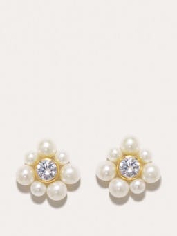 P175 pearl and zirconia gold vermeil earrings Earrings Completedworks    - Collagerie