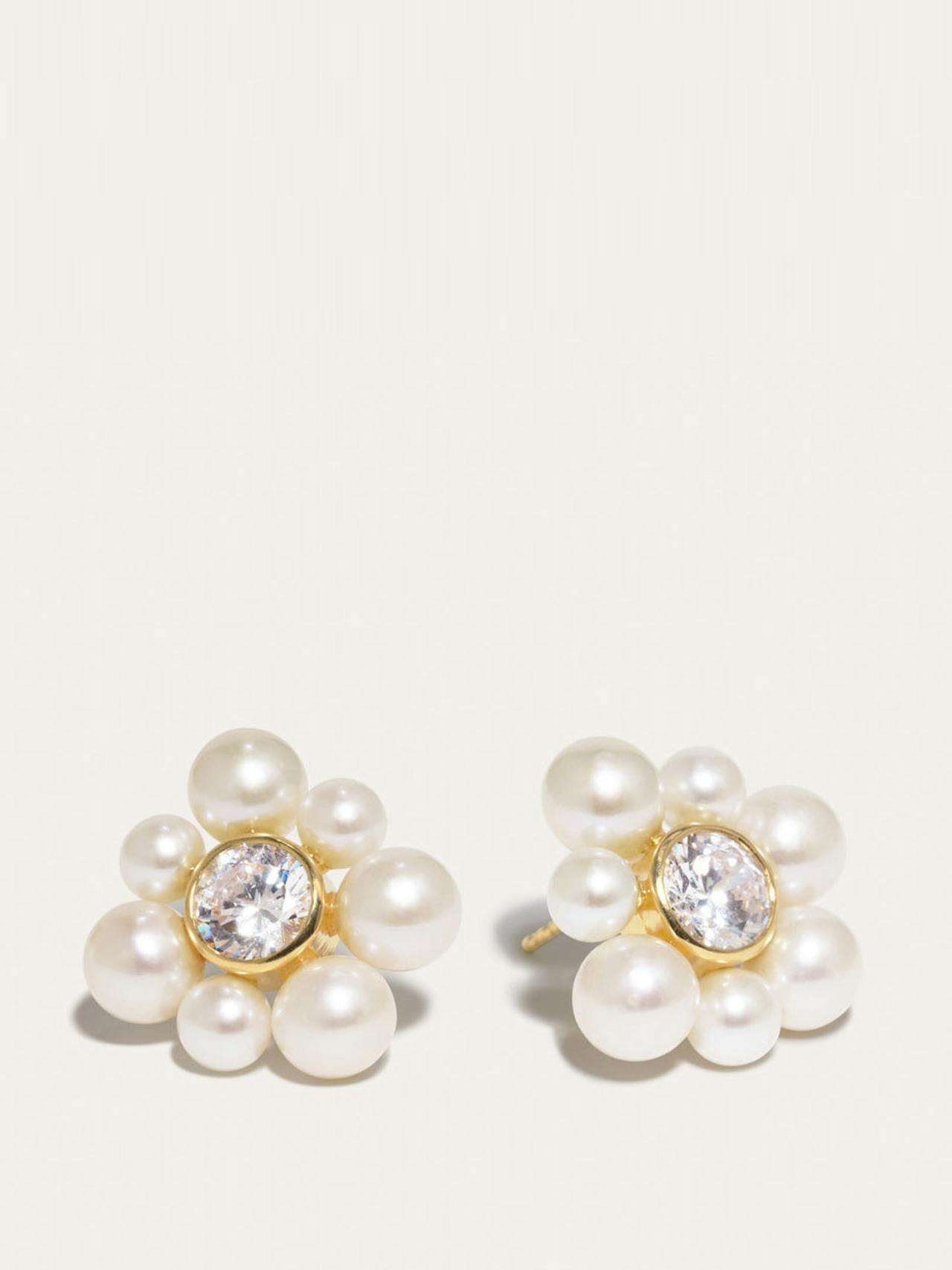 P175 pearl and zirconia gold vermeil earrings Earrings Completedworks    - Collagerie