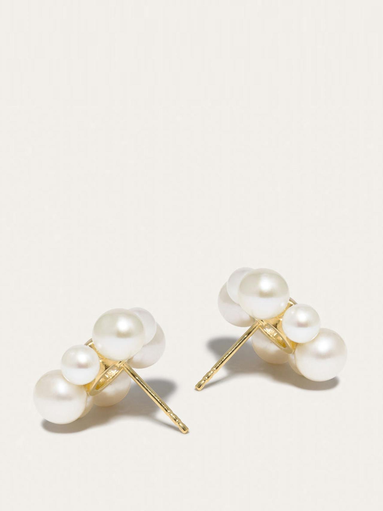 P175 pearl and zirconia gold vermeil earrings Earrings Completedworks    - Collagerie