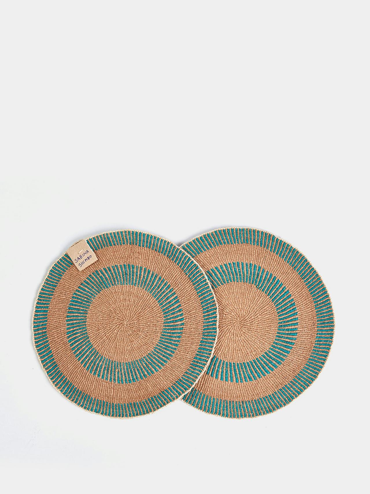 Thick stripe ocean placemats (set of 2)