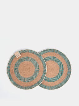 Thick stripe ocean placemats (set of 2) Basket Hadeda    - Collagerie