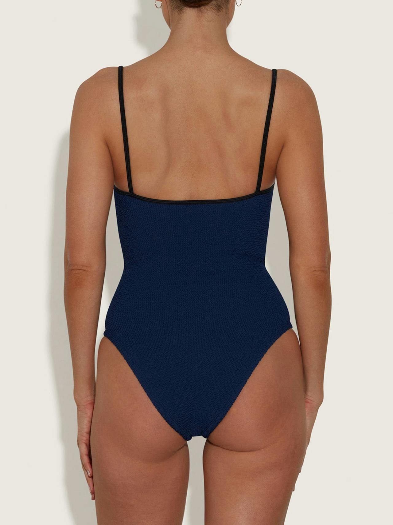 Navy and black contrast Pamela swimsuit Swimsuit Hunza G    - Collagerie