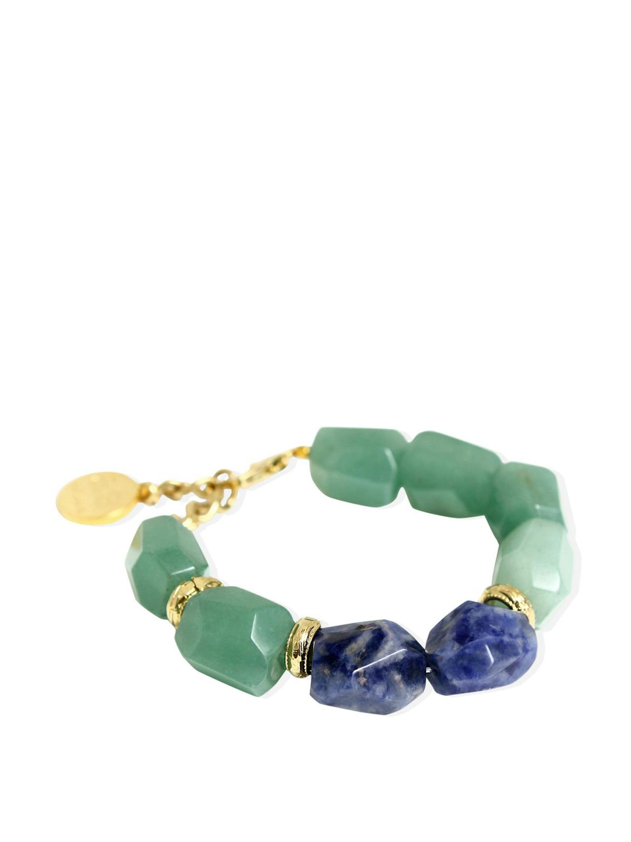 Gold with aventurine and blue sodalite Petra bracelet Bracelets By Alona    - Collagerie