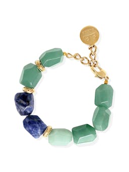 Gold with aventurine and blue sodalite Petra bracelet Bracelets By Alona    - Collagerie