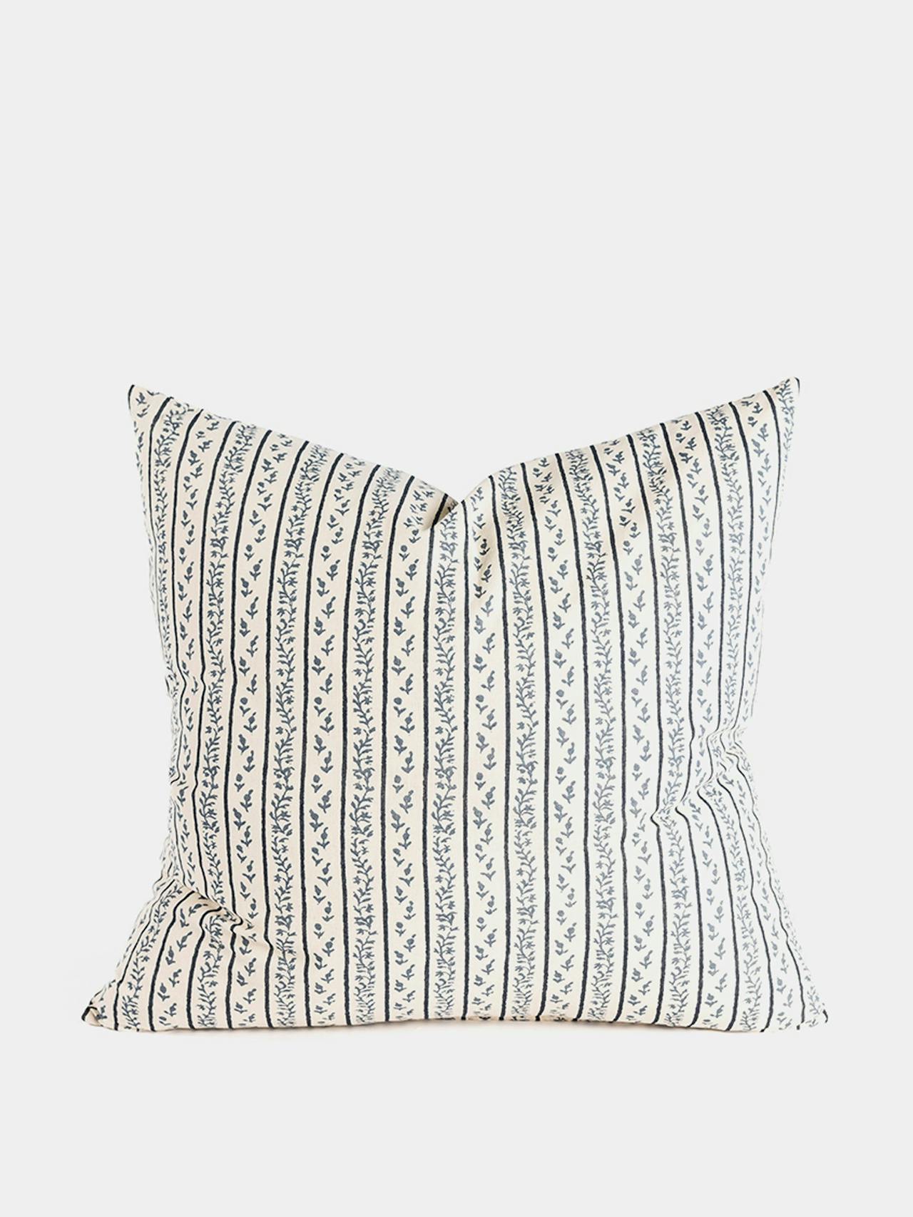 Juniper stripe scatter cushion in indigo