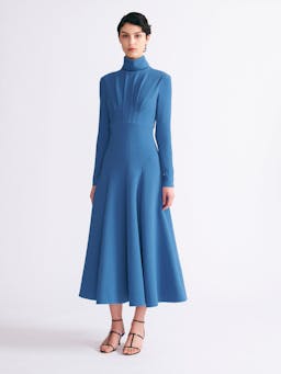 Oakley dress in indigo double crepe Dresses Emilia Wickstead    - Collagerie