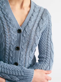 Elmer knit cardigan in smoke blue Knitwear Emilia Wickstead    - Collagerie