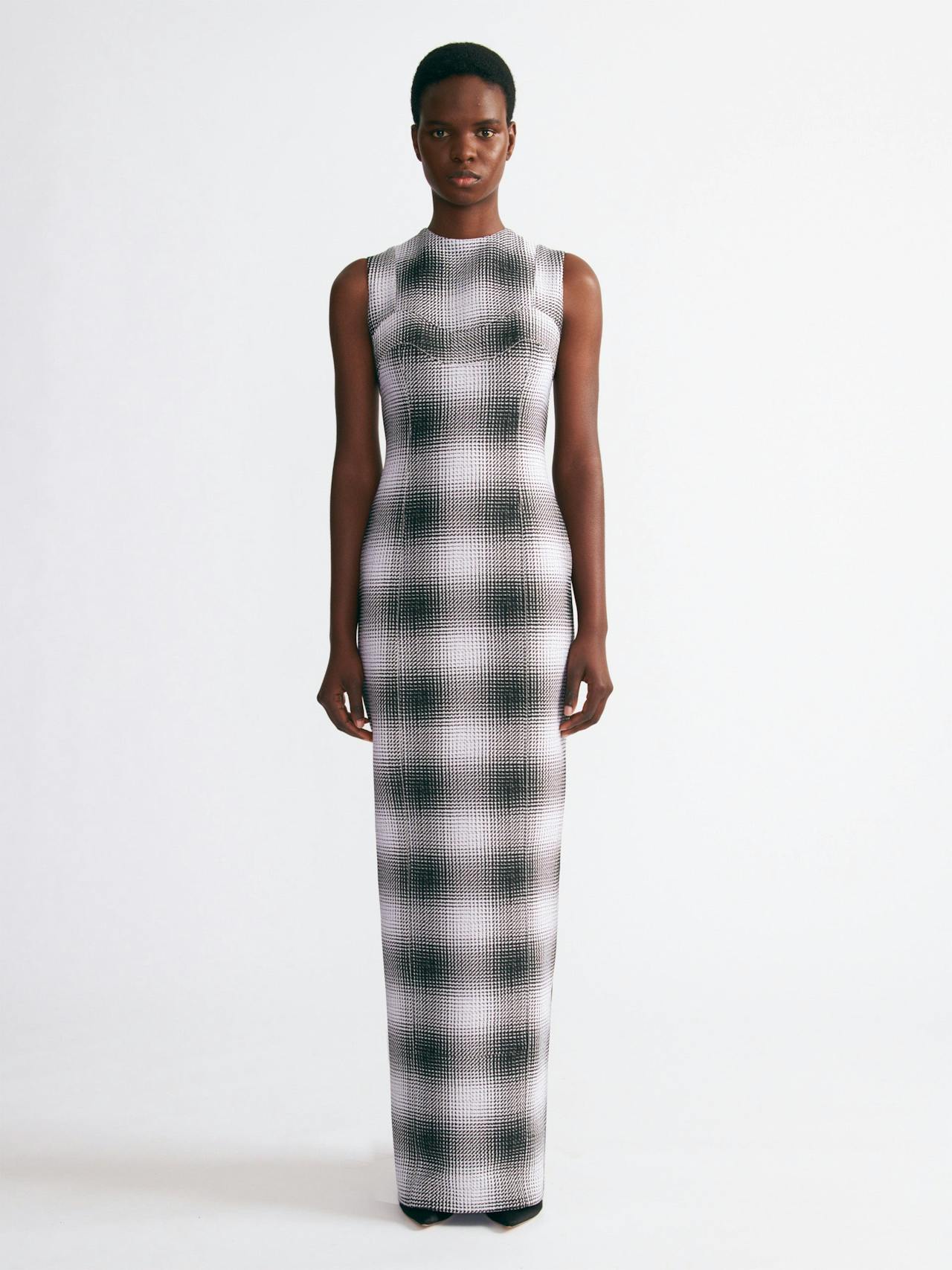 Celene dress in black and white checked cloque Dresses Emilia Wickstead    - Collagerie