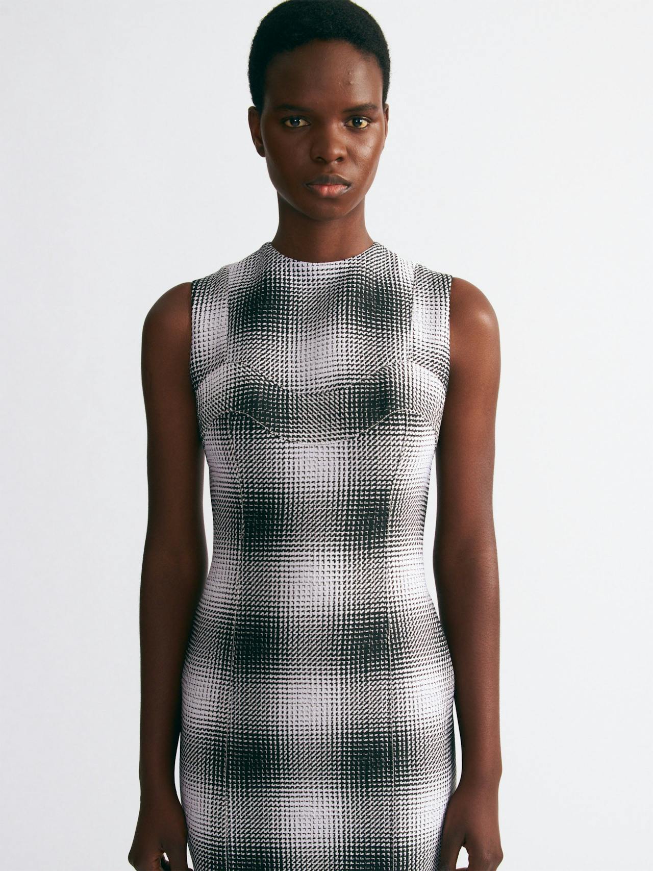 Celene dress in black and white checked cloque Dresses Emilia Wickstead    - Collagerie