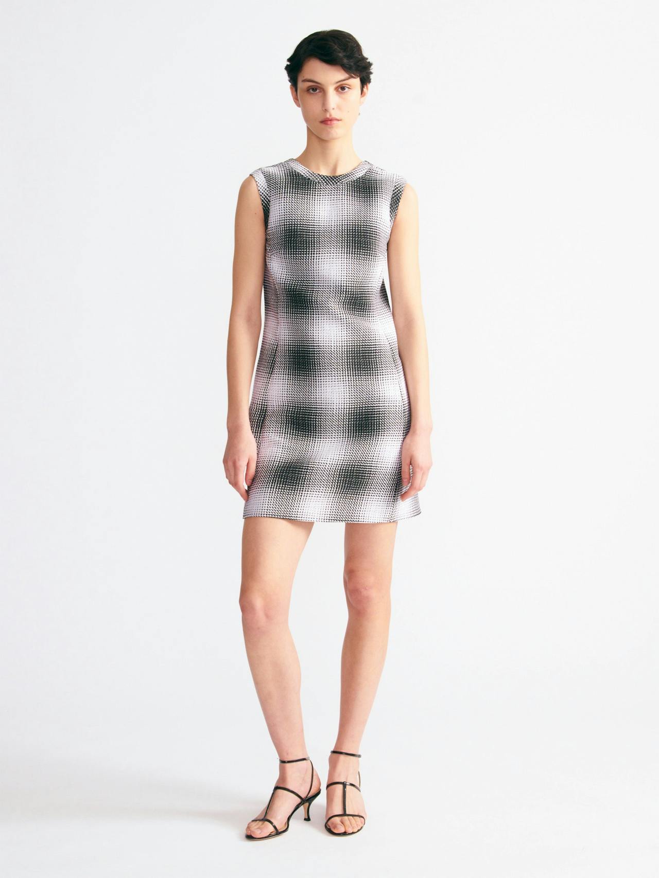 Emmy dress in black and white checked cloque Dresses Emilia Wickstead    - Collagerie