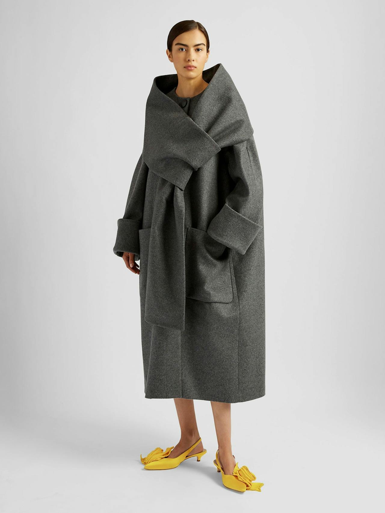 Coat with detachable scarf PF24_F1C1_GRWCM Erdem    - Collagerie