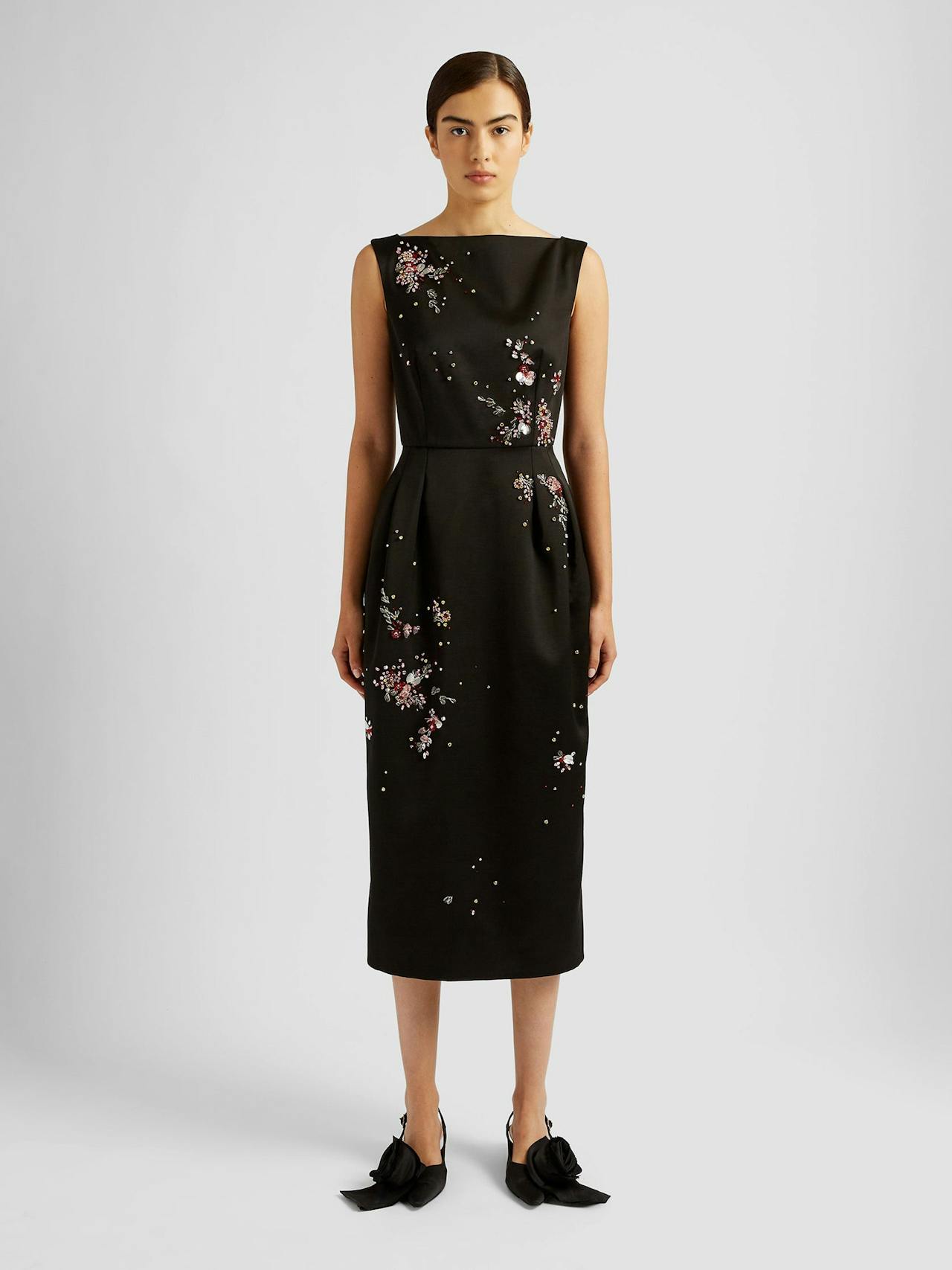 Black sleeveless midi pencil dress PF24_F1D12_BEDSX Erdem    - Collagerie