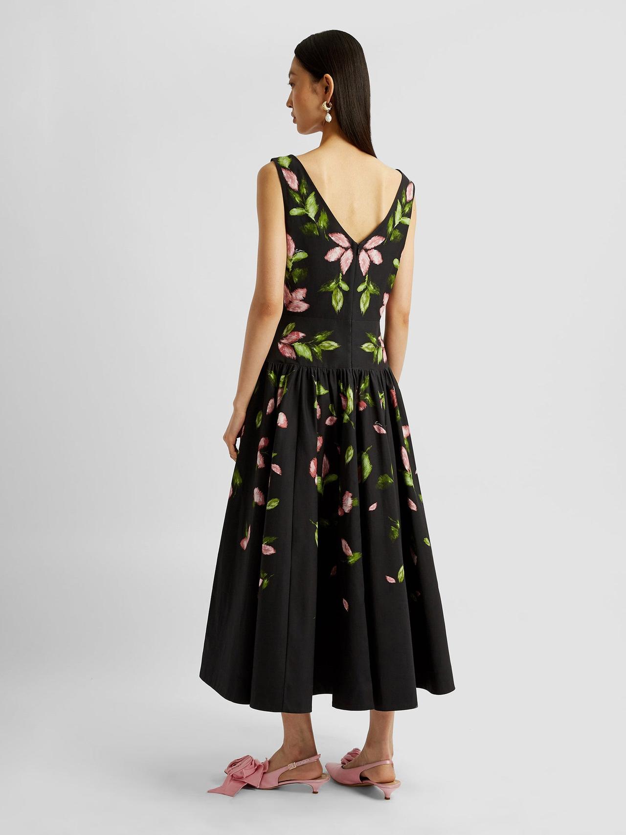 Black sleeveless midi dress PF24_F1D7_BLLCF Erdem    - Collagerie