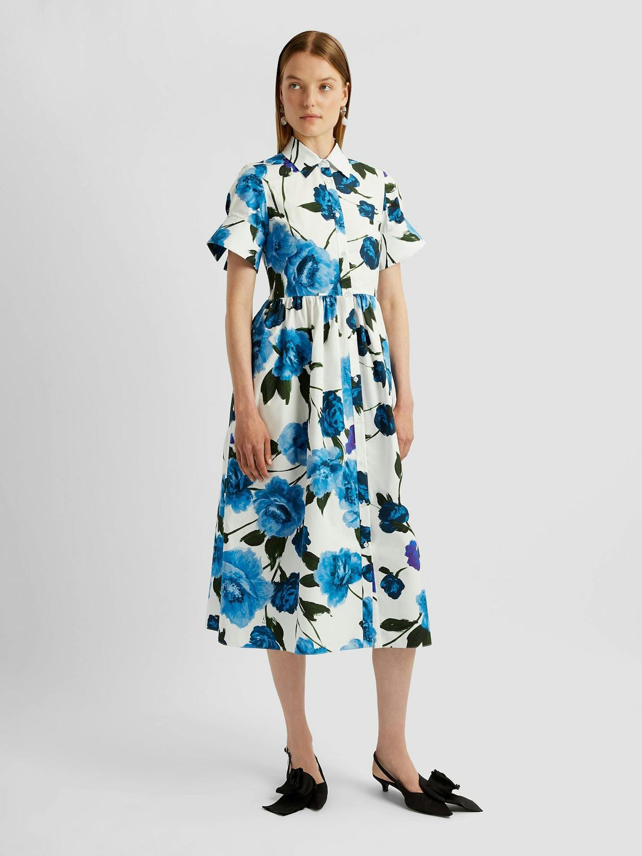 Flared cuff fit and flare shirt dress PF24_F1D921_WBVHCPX Erdem    - Collagerie