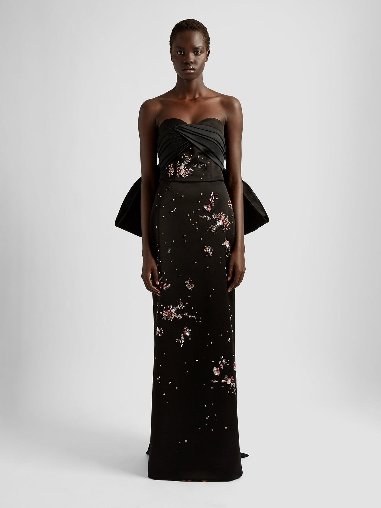 Strapless gown with bow detail PF24_F1G2_BEDS Erdem    - Collagerie