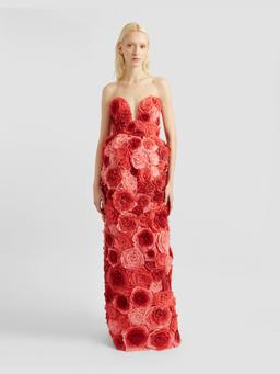 Strapless 3D roses gown PF24_F1G4_PSR Erdem    - Collagerie