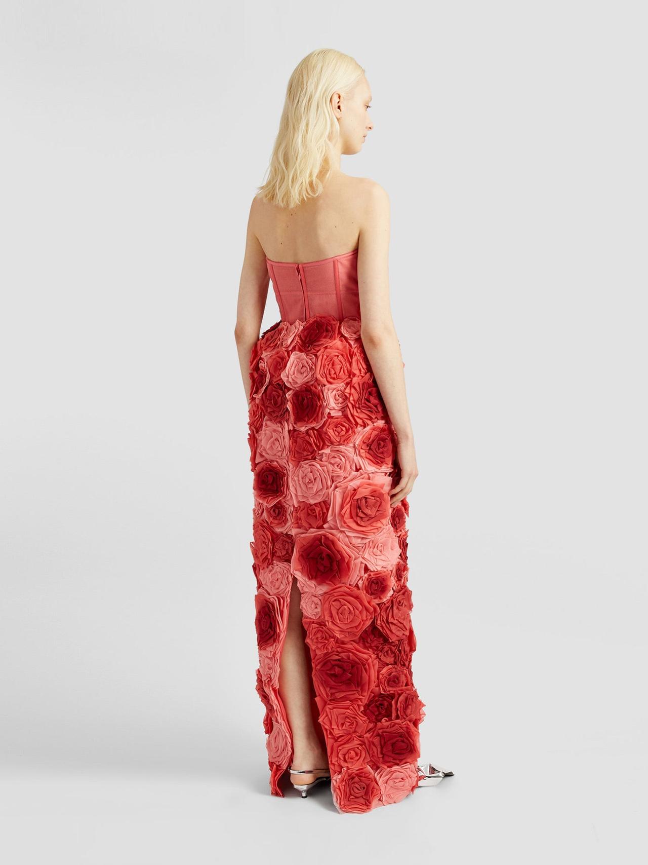 Strapless 3D roses gown PF24_F1G4_PSR Erdem    - Collagerie